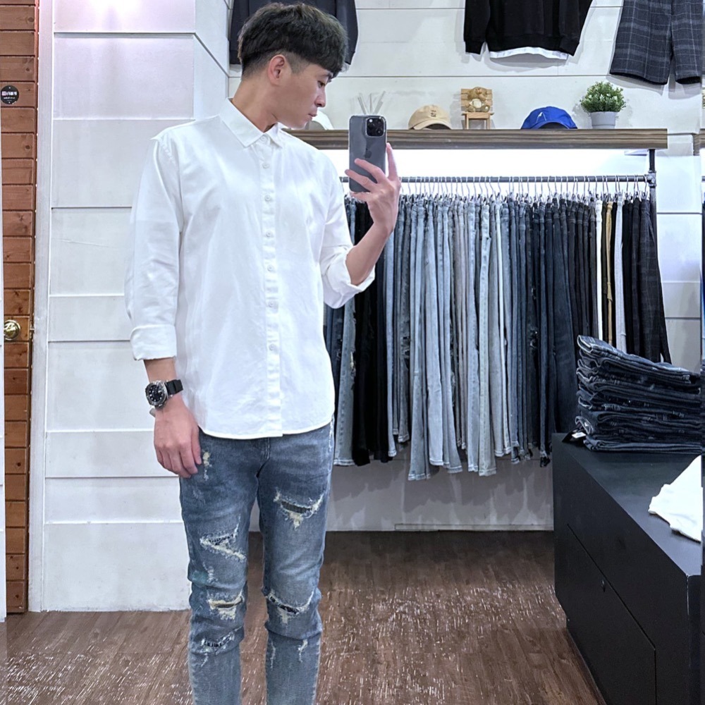 『新品上市』重磅變形蟲刺繡多補丁小直筒(NOF22103230)-細節圖5