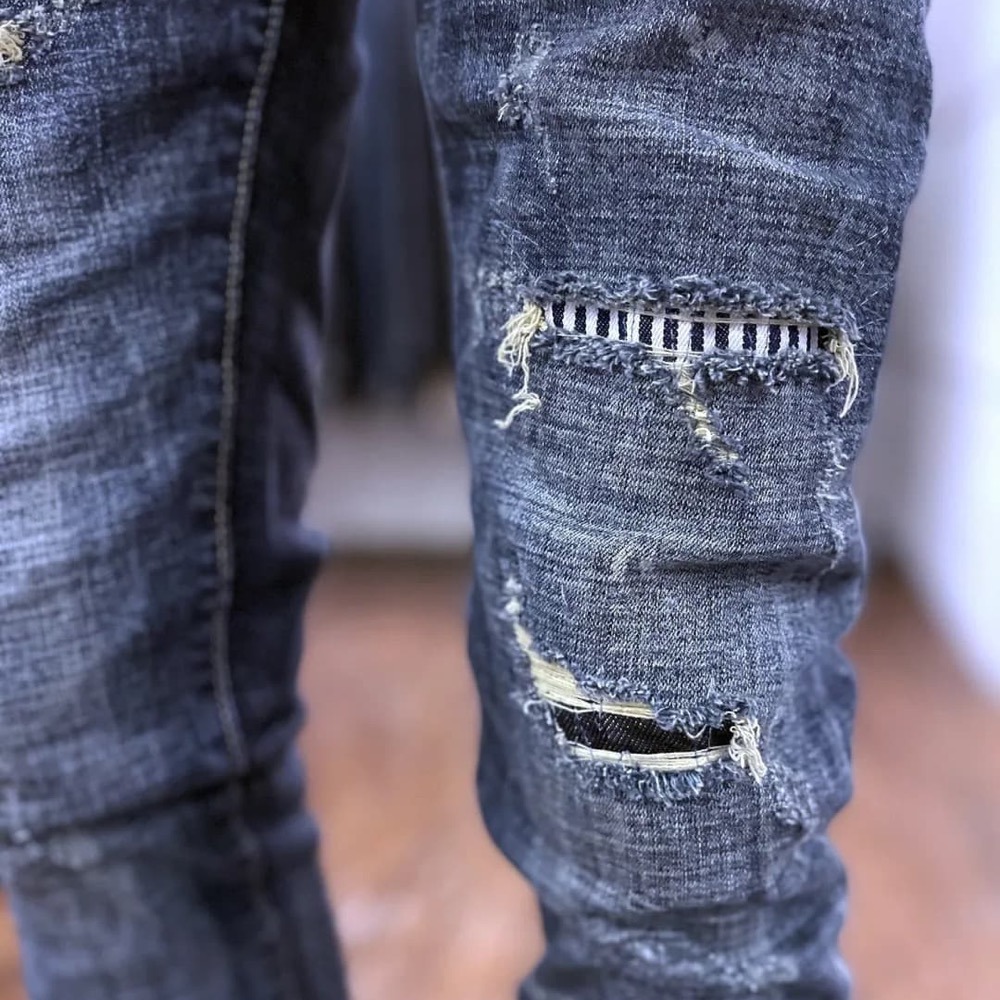 『新品上市』重磅直條補丁小直筒褲(NOF22063192)-細節圖5