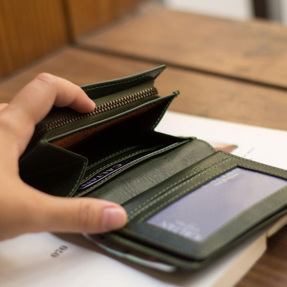 『新品上市』老爺有喜 睛漾真皮兩折多功能收納短夾(071848cd)-綠-細節圖4