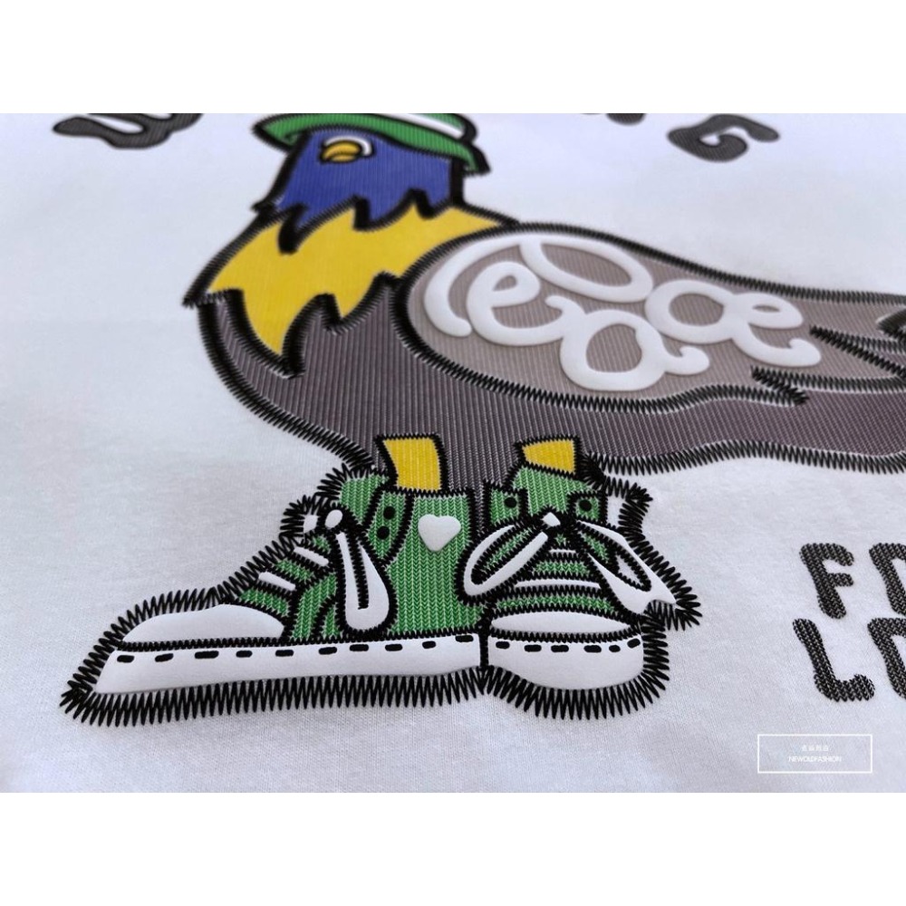 『老爺有喜』重磅Waiting鴿子短T-白-細節圖4