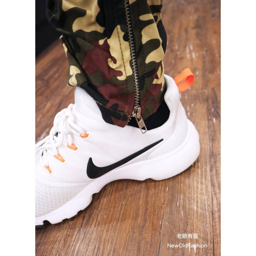 『老爺有喜』重磅迷彩超挺側拉鍊彎刀褲（迷彩）縮口褲 彈性修身 窄版 顯瘦 側拉鍊 鬆緊抽繩 工裝 工作褲-細節圖5