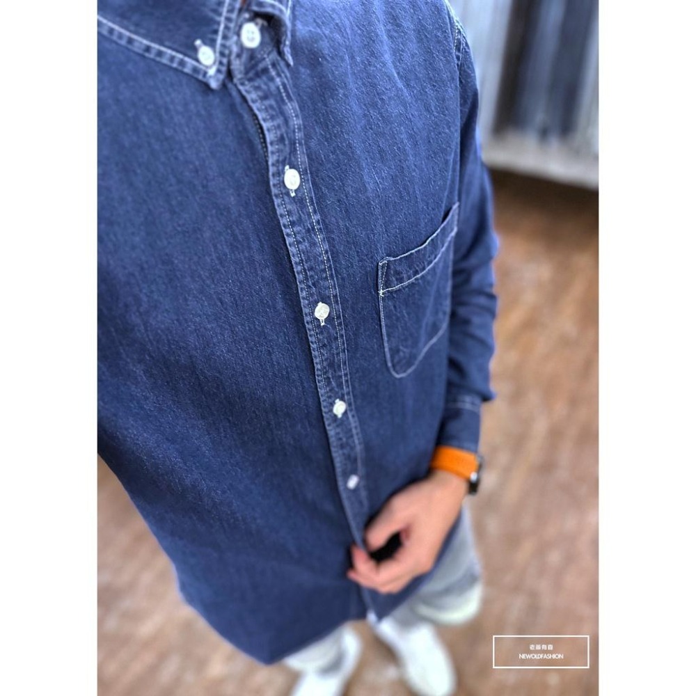 『老爺有喜』重磅丹寧口袋牛仔襯衫-深藍(NOF2209B8821)-細節圖2