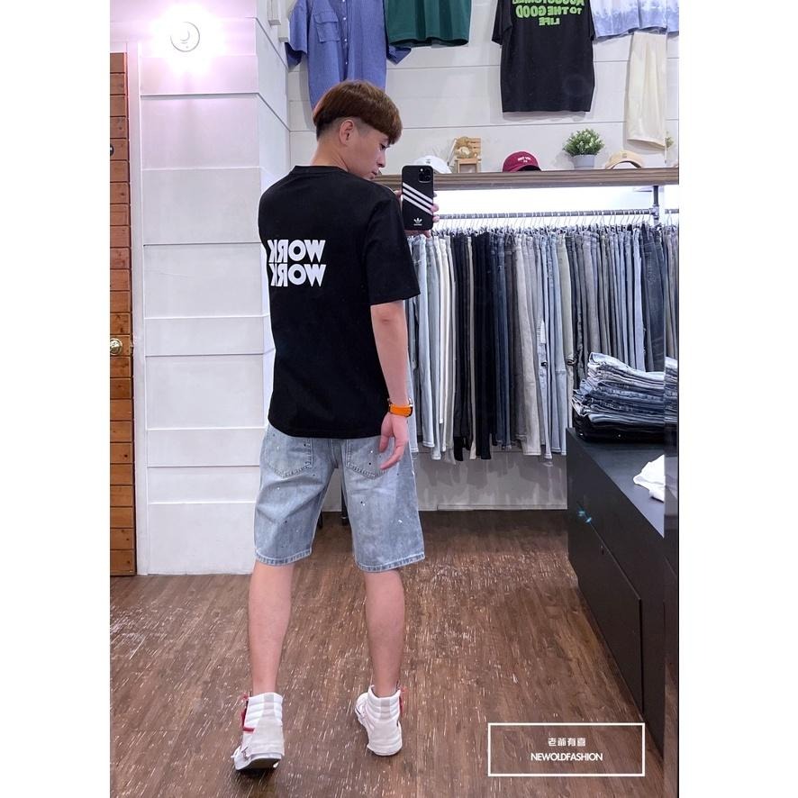 『老爺有喜』重磅雙側白邊潑漆牛仔短褲(NOF2207L213)-細節圖3