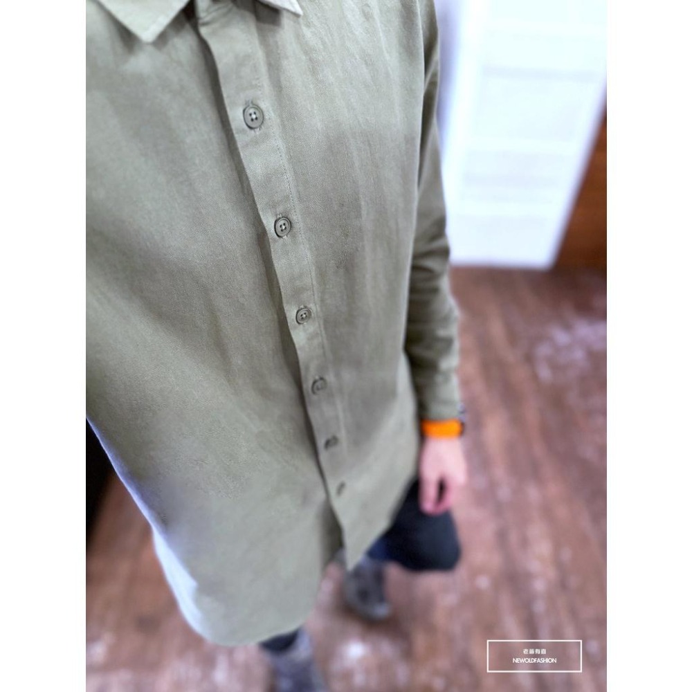『老爺有喜』重磅素色修身硬挺襯衫-綠(NOF2210C66003)-細節圖2