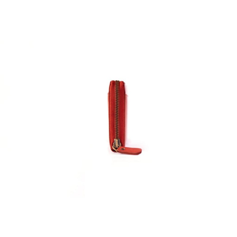 『新品上市』老爺有喜 ㄇ型拉鍊式名媛風真皮長夾(072009cd)-紅-細節圖4