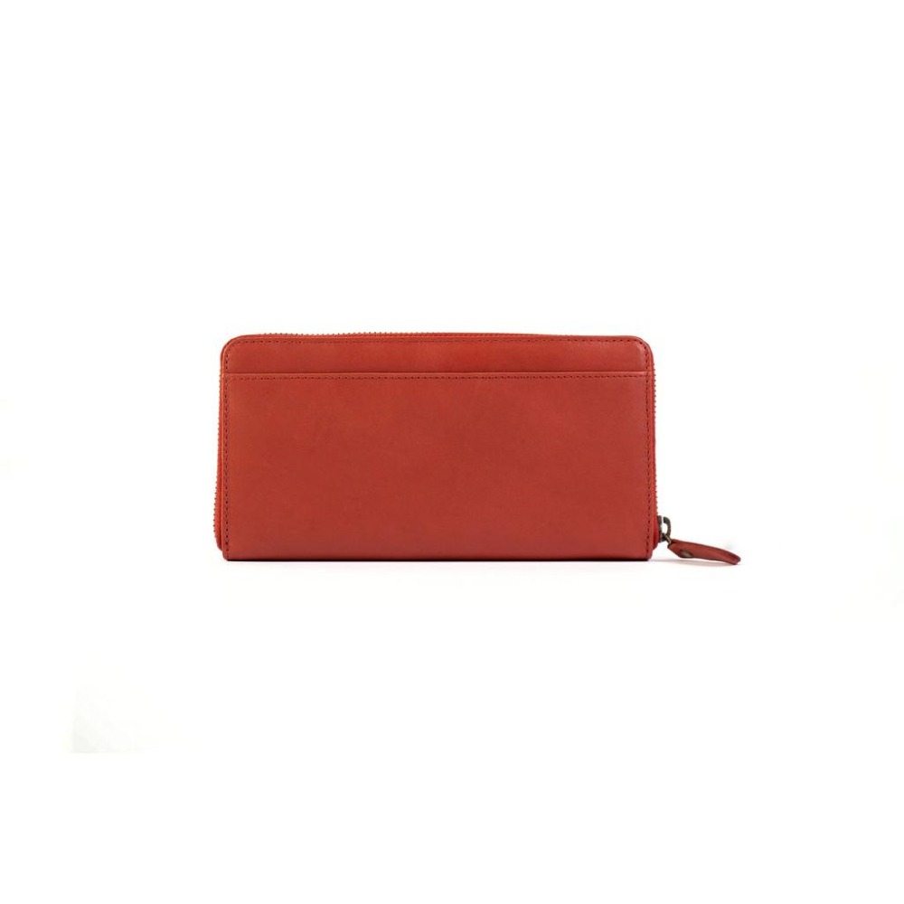 『新品上市』老爺有喜 ㄇ型拉鍊式名媛風真皮長夾(072009cd)-紅-細節圖3