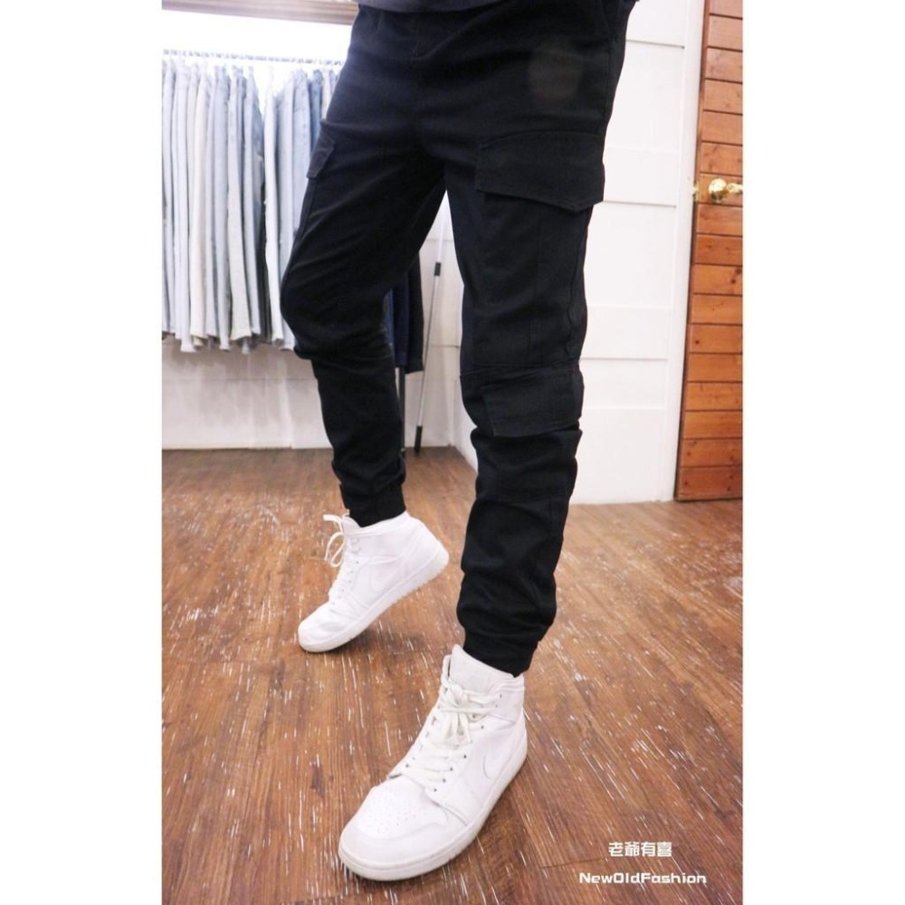 『老爺有喜』重磅不對稱工作口袋縮口褲-黑(NOF241188016)-細節圖2