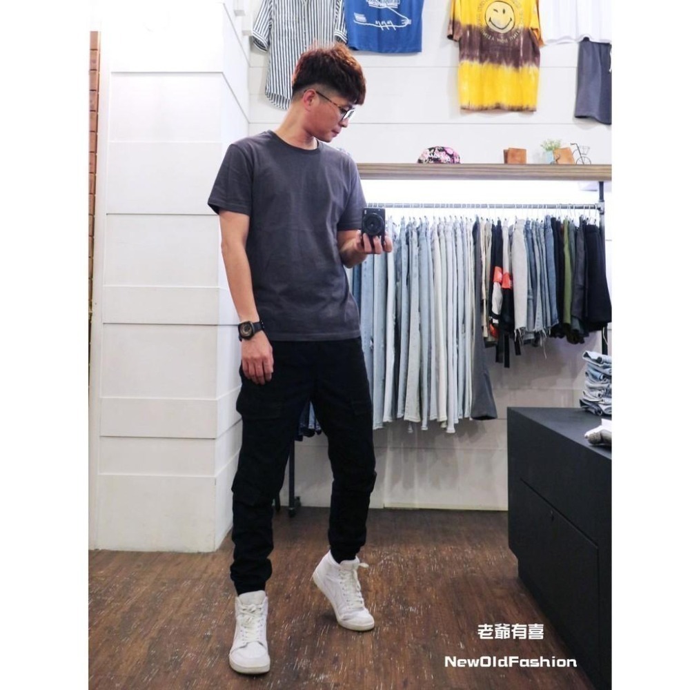 『老爺有喜』重磅不對稱工作口袋縮口褲-黑(NOF241188016)-細節圖3