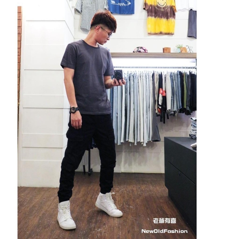 『老爺有喜』重磅不對稱工作口袋縮口褲-黑(NOF241188016)-細節圖7