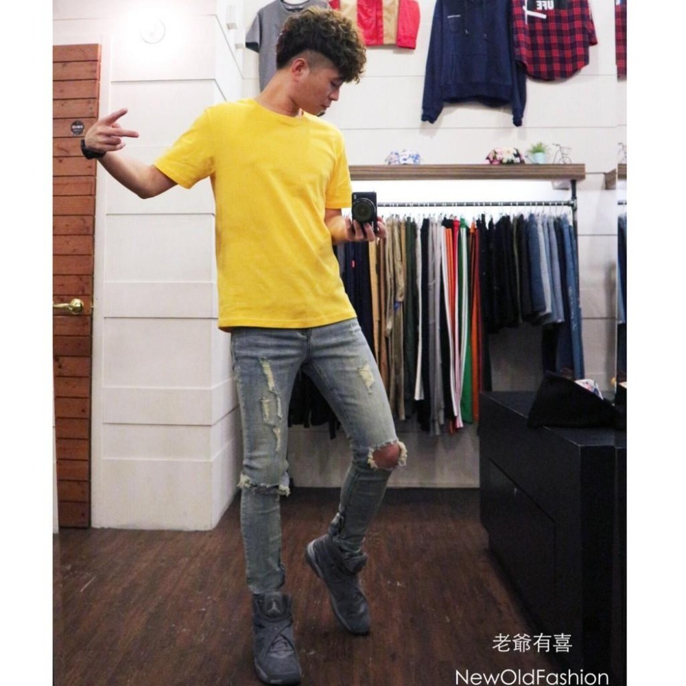 『老爺有喜』重磅UPF50+超高防護係數素色短Ｔ恤-萊姆黃-細節圖2