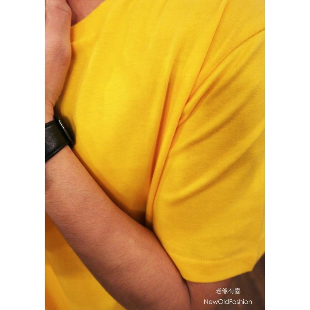 『老爺有喜』重磅UPF50+超高防護係數素色短Ｔ恤-萊姆黃-細節圖3