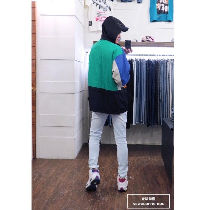 『老爺有喜』多色拼接扣環連帽防風外套(NOF2109A112)-藍-細節圖5