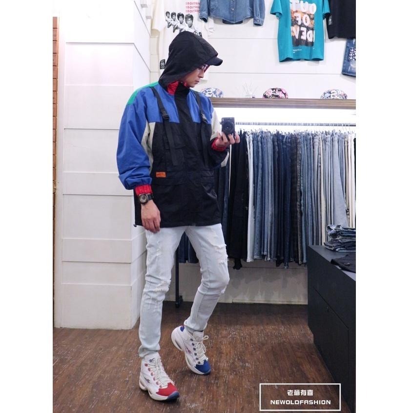 『老爺有喜』多色拼接扣環連帽防風外套(NOF2109A112)-藍-細節圖6