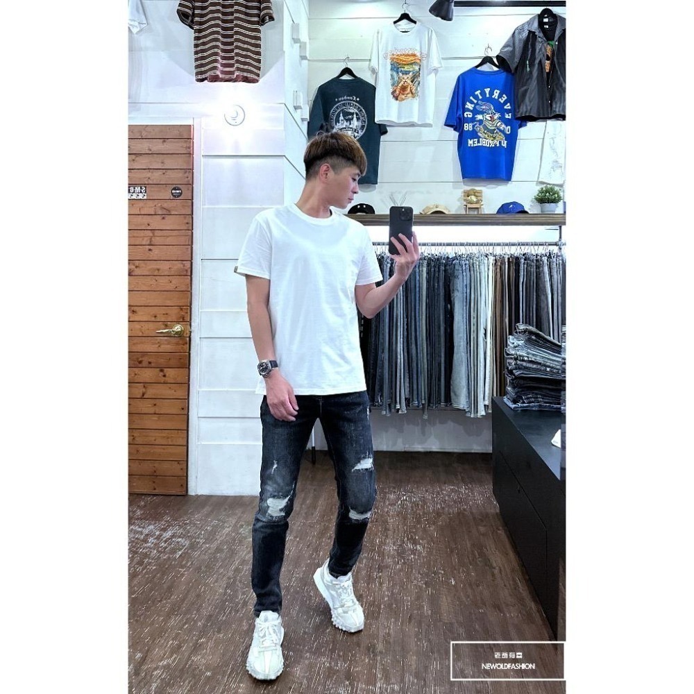 『老爺有喜』重磅梯形三補丁破壞小直筒(NOF23085059)-細節圖3