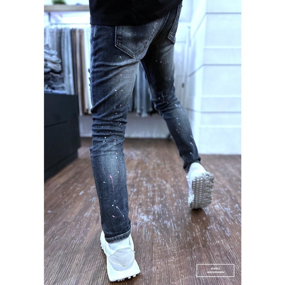 『老爺有喜』重磅復古深藍潑漆小直筒(NOF23085109)-細節圖6