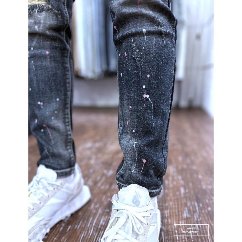 『老爺有喜』重磅復古深藍潑漆小直筒(NOF23085109)-細節圖7