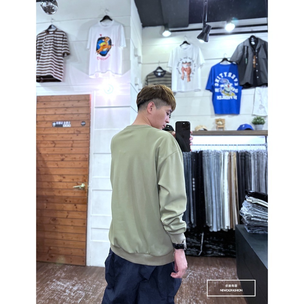 『新品上市』重磅G刺繡拉鍊口袋大學T-綠(NOF2309B5531)-細節圖8