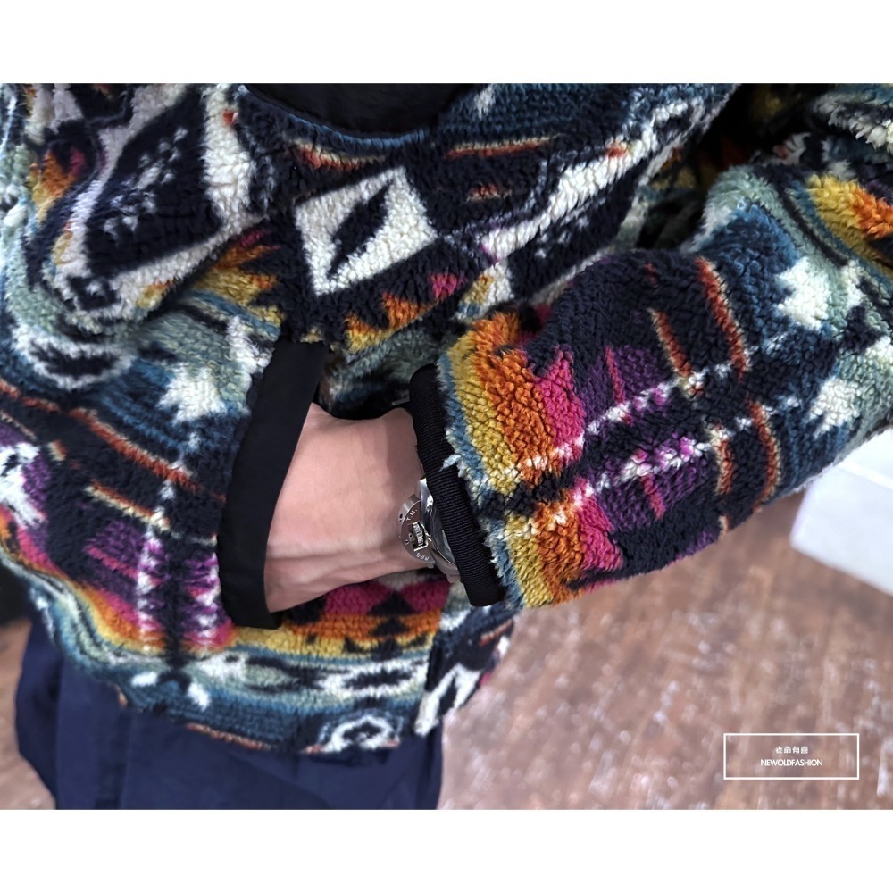 『新品上市』重磅民族風拉鍊口袋拼接外套-紫(NOF23095263)-細節圖10