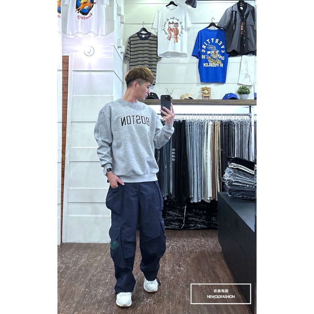 『新品上市』重磅Boston刺繡大學T-灰(NOF2309B5532)-細節圖3