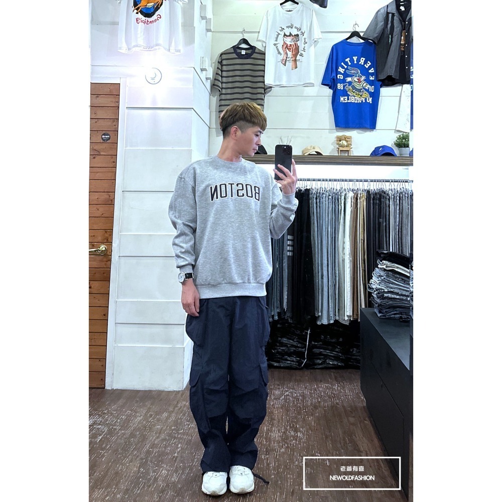 『新品上市』重磅Boston刺繡大學T-灰(NOF2309B5532)-細節圖4