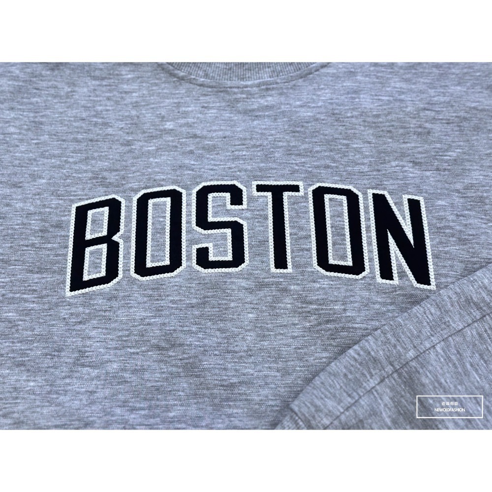 『新品上市』重磅Boston刺繡大學T-灰(NOF2309B5532)-細節圖5