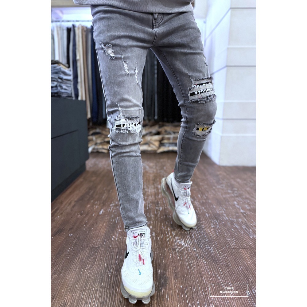 『新品上市』重磅煙灰字母補丁小直筒(NOF24015836)-細節圖6