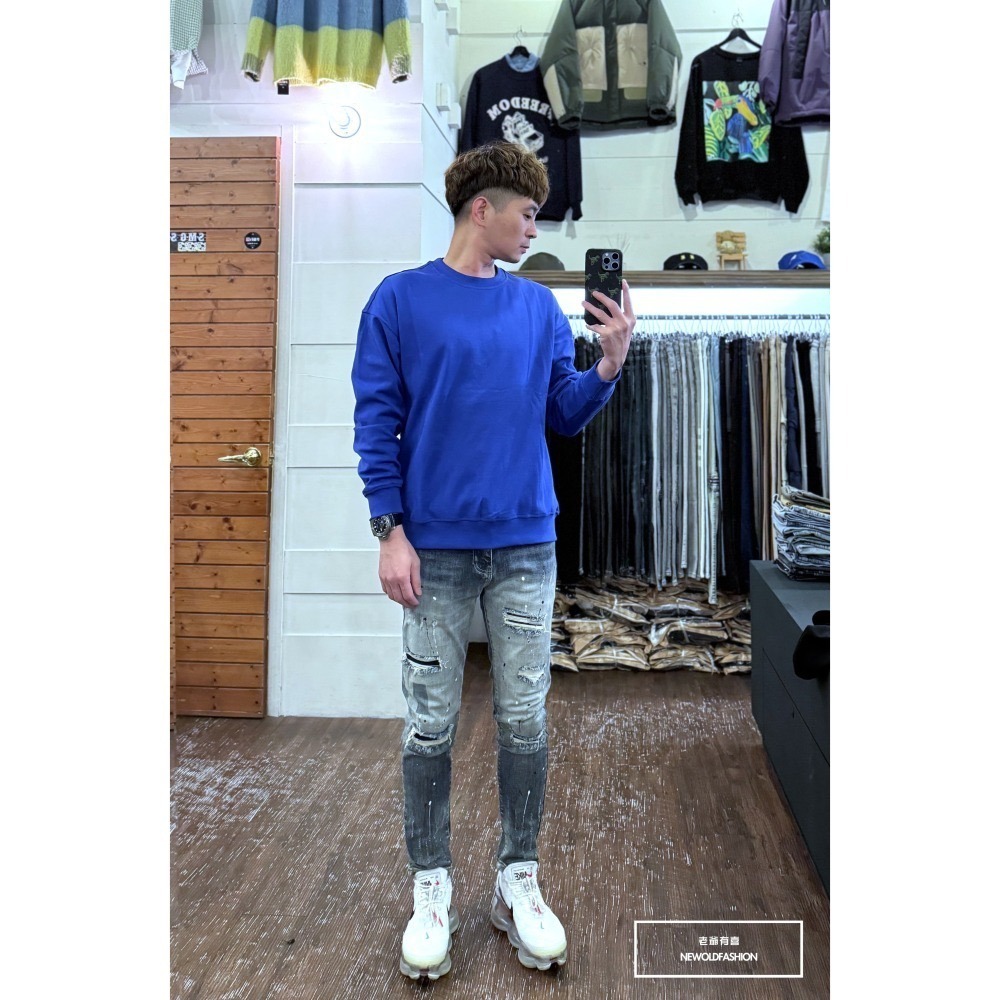 『新品上市』重磅潑墨藍印抓痕小直筒(NOF24015898)-細節圖3