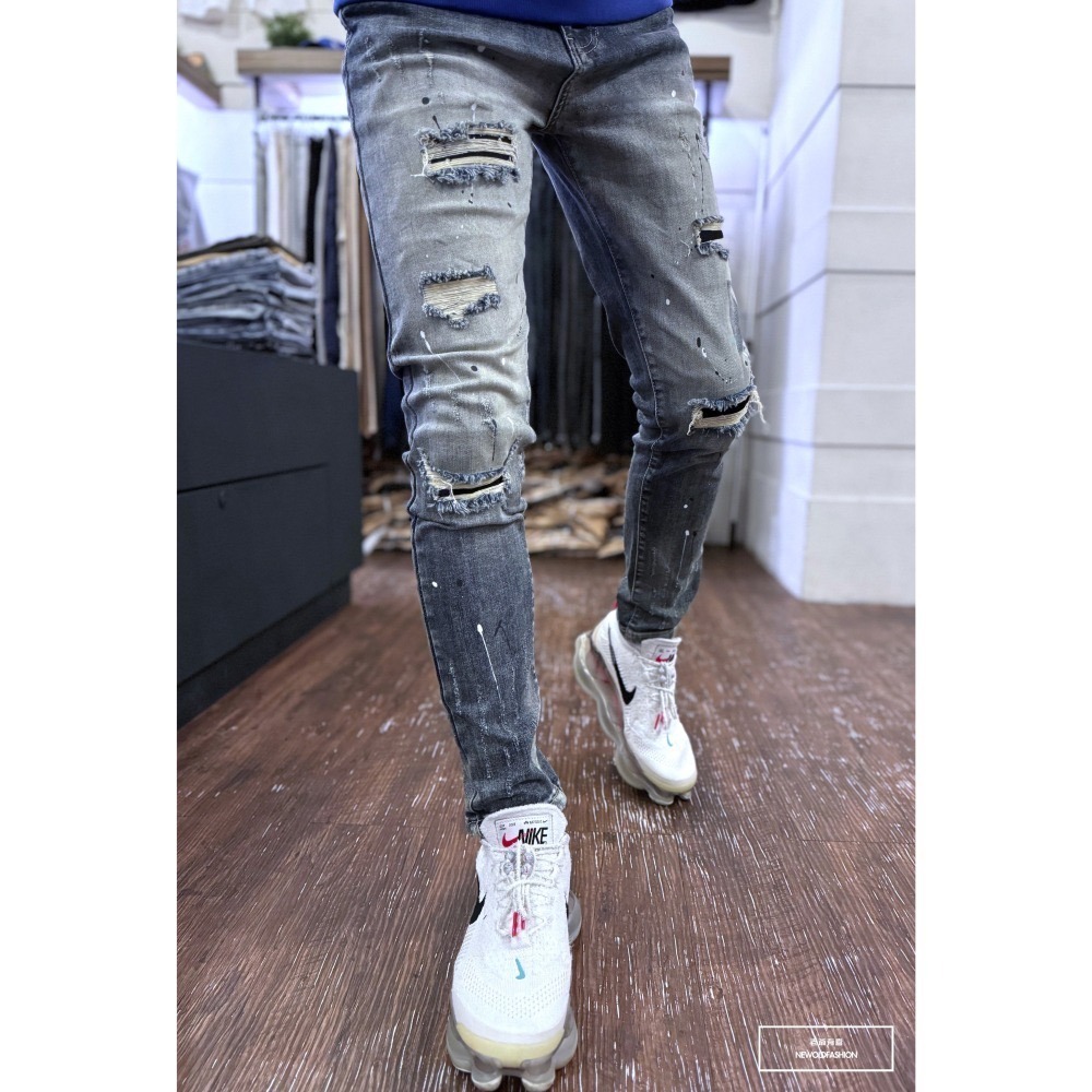 『新品上市』重磅潑墨藍印抓痕小直筒(NOF24015898)-細節圖4