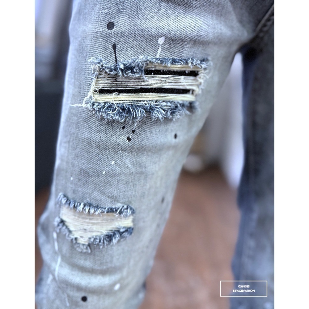 『新品上市』重磅潑墨藍印抓痕小直筒(NOF24015898)-細節圖5