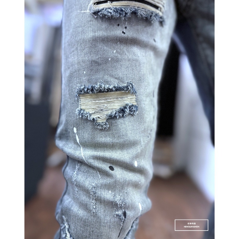 『新品上市』重磅潑墨藍印抓痕小直筒(NOF24015898)-細節圖7