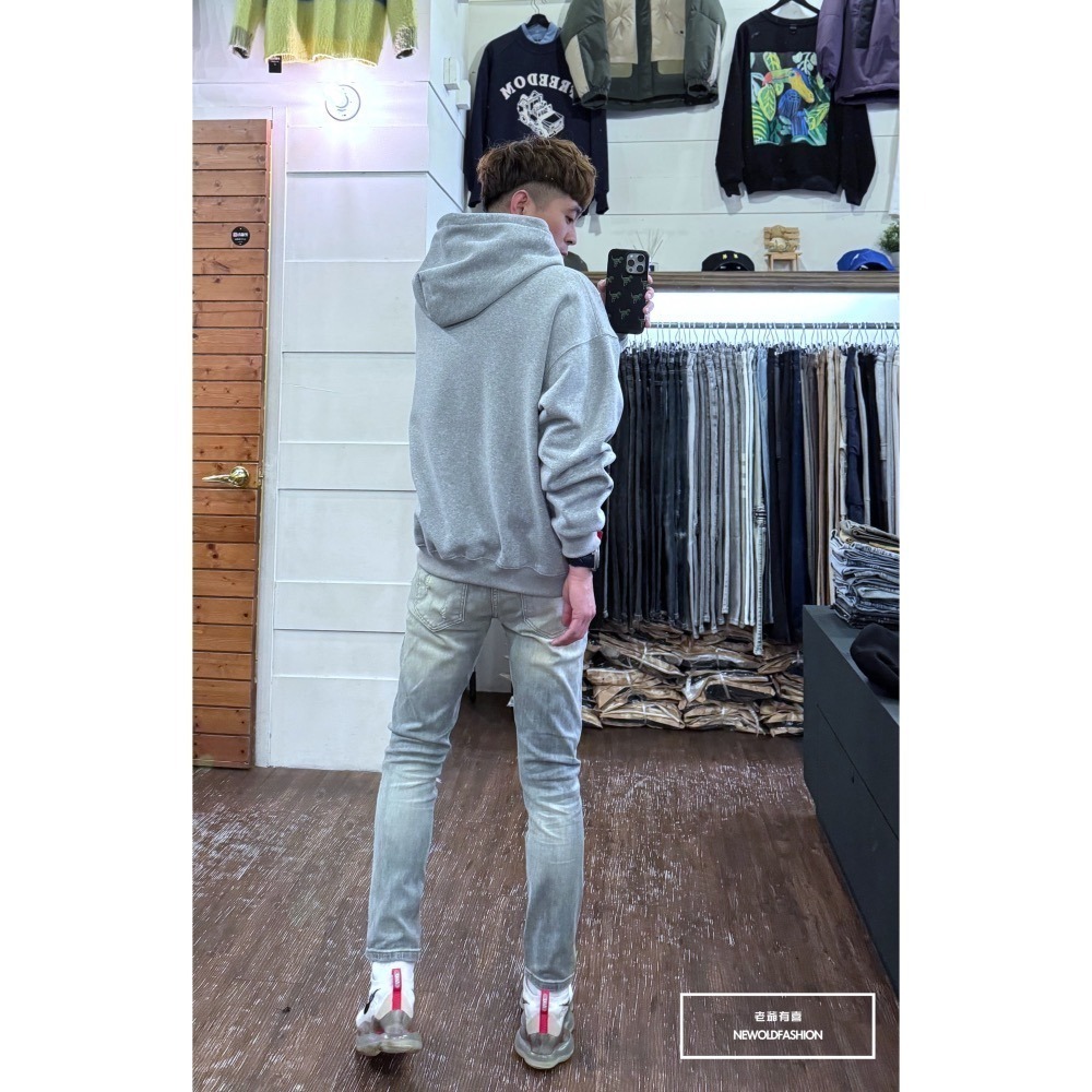 『新品上市』重磅大破壞抽鬚補丁小直筒(NOF24015809)-細節圖7