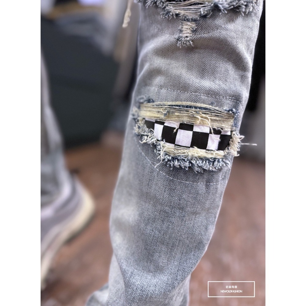 『新品上市』重磅多彩變形蟲格紋補丁小直筒(NOF24015828)-細節圖4