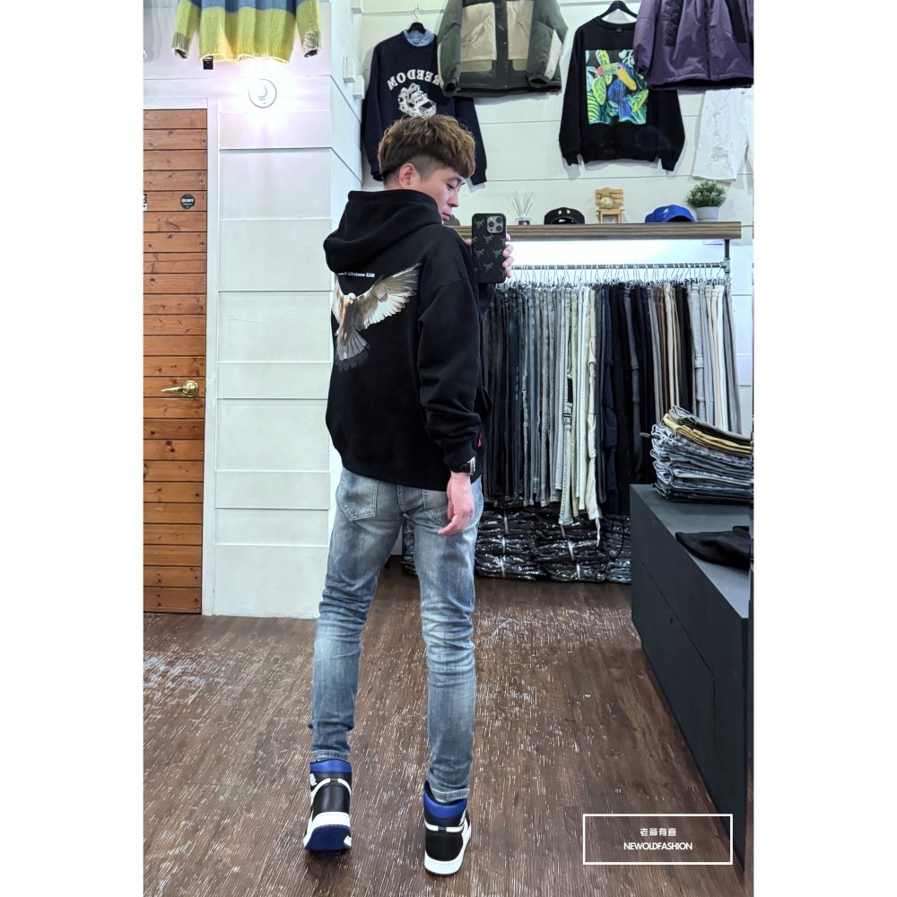 『新品上市』重磅方形印黑補丁小直筒(NOF24015888)-細節圖4