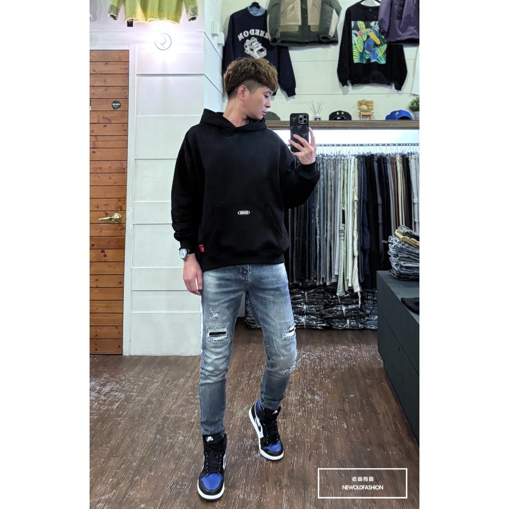 『新品上市』重磅方形印黑補丁小直筒(NOF24015888)-細節圖6