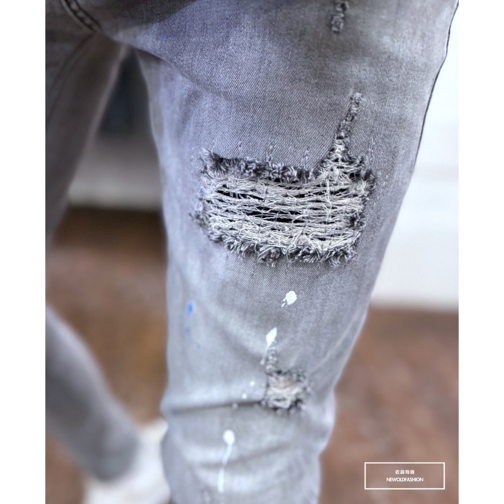 『新品上市』重磅藍白潑漆變形蟲小直筒(NOF24013893)-細節圖4