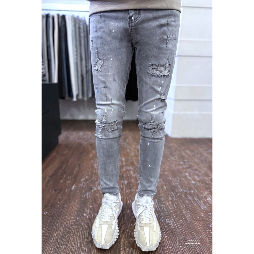 『新品上市』重磅藍白潑漆變形蟲小直筒(NOF24013893)-細節圖5