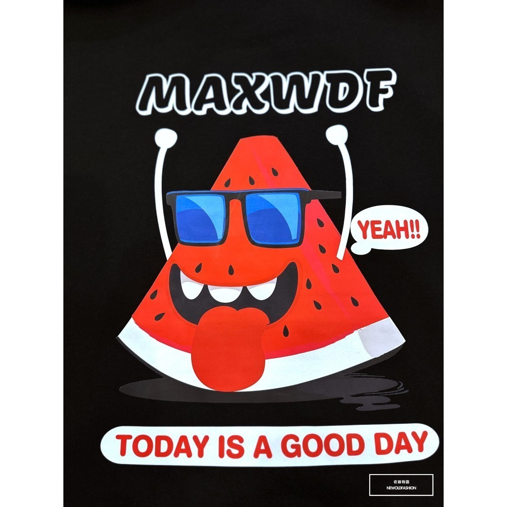 『新品上市』重磅墨鏡西瓜刷毛帽T-黑(NOF2311D011)-細節圖3