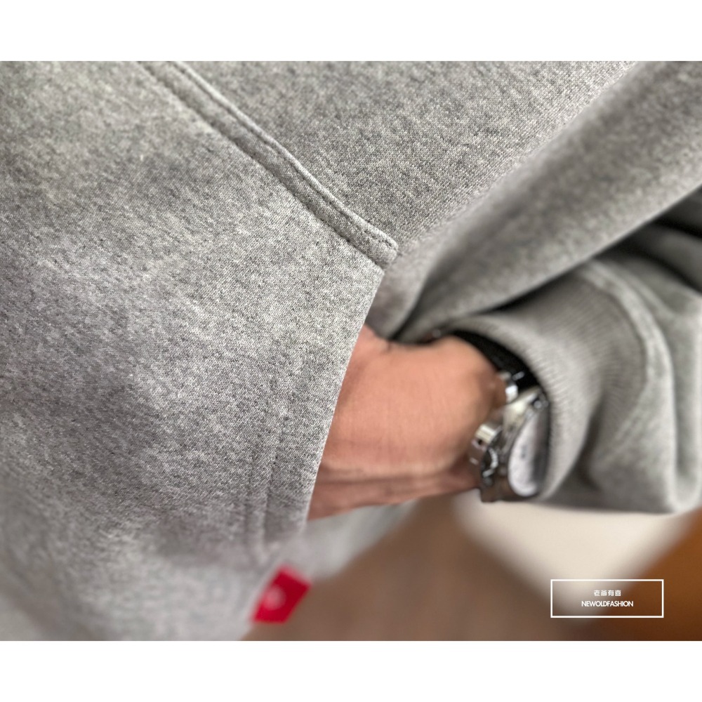 『新品上市』重磅冒眼骷髏刷毛帽T-淺灰(NOF2311D013)-細節圖4