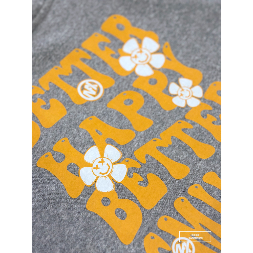 『新品上市』重磅Better小花刷毛帽T-淺灰(NOF2311D018)-細節圖3