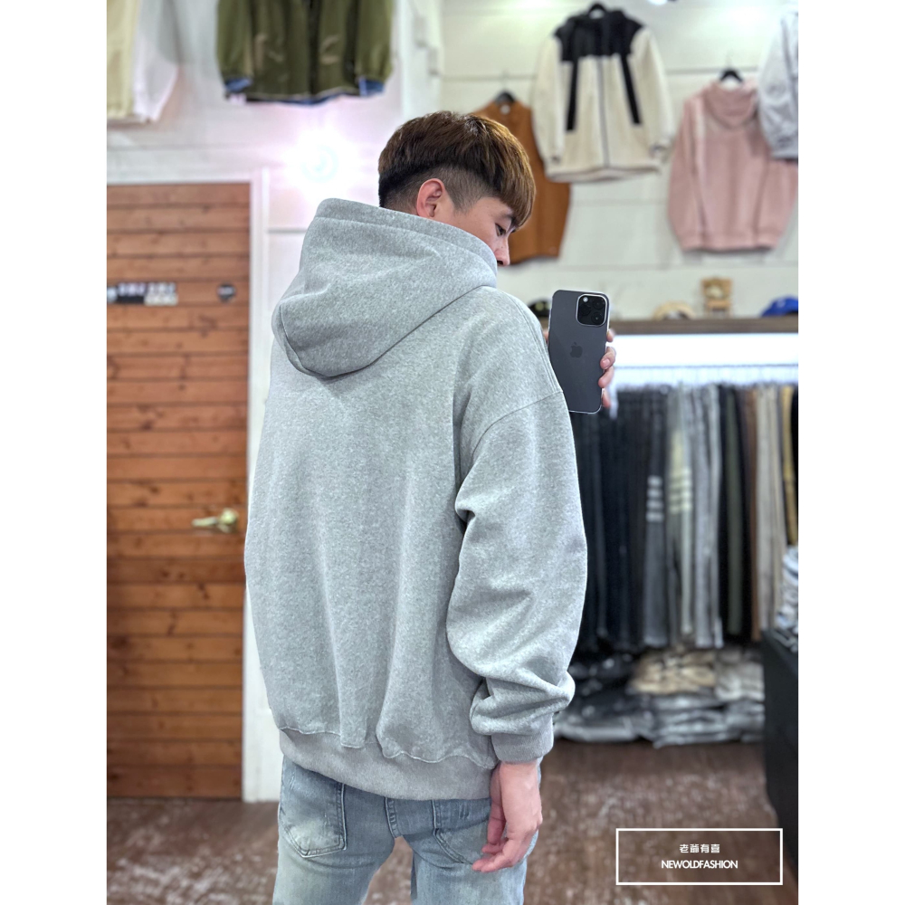 『新品上市』重磅Better小花刷毛帽T-淺灰(NOF2311D018)-細節圖4