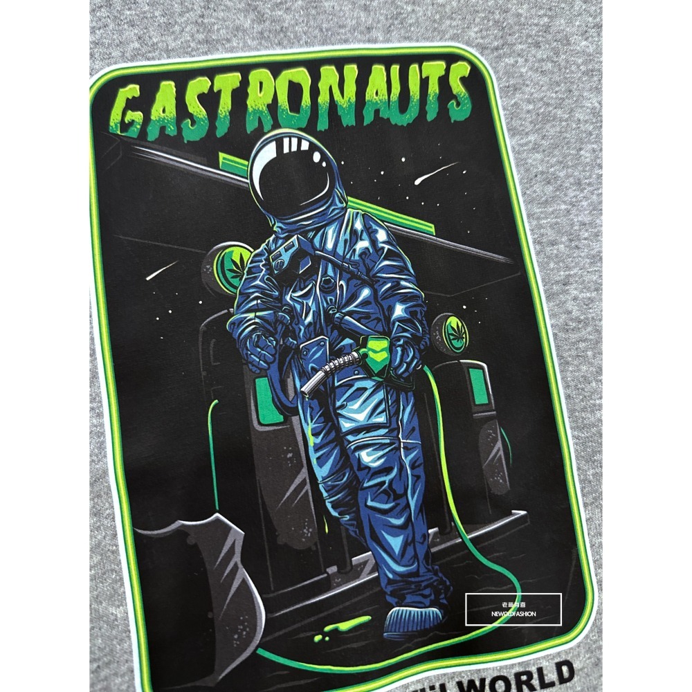 『新品上市』重磅GAST太空人刷毛帽T-淺灰(NOF2311D003)-細節圖4