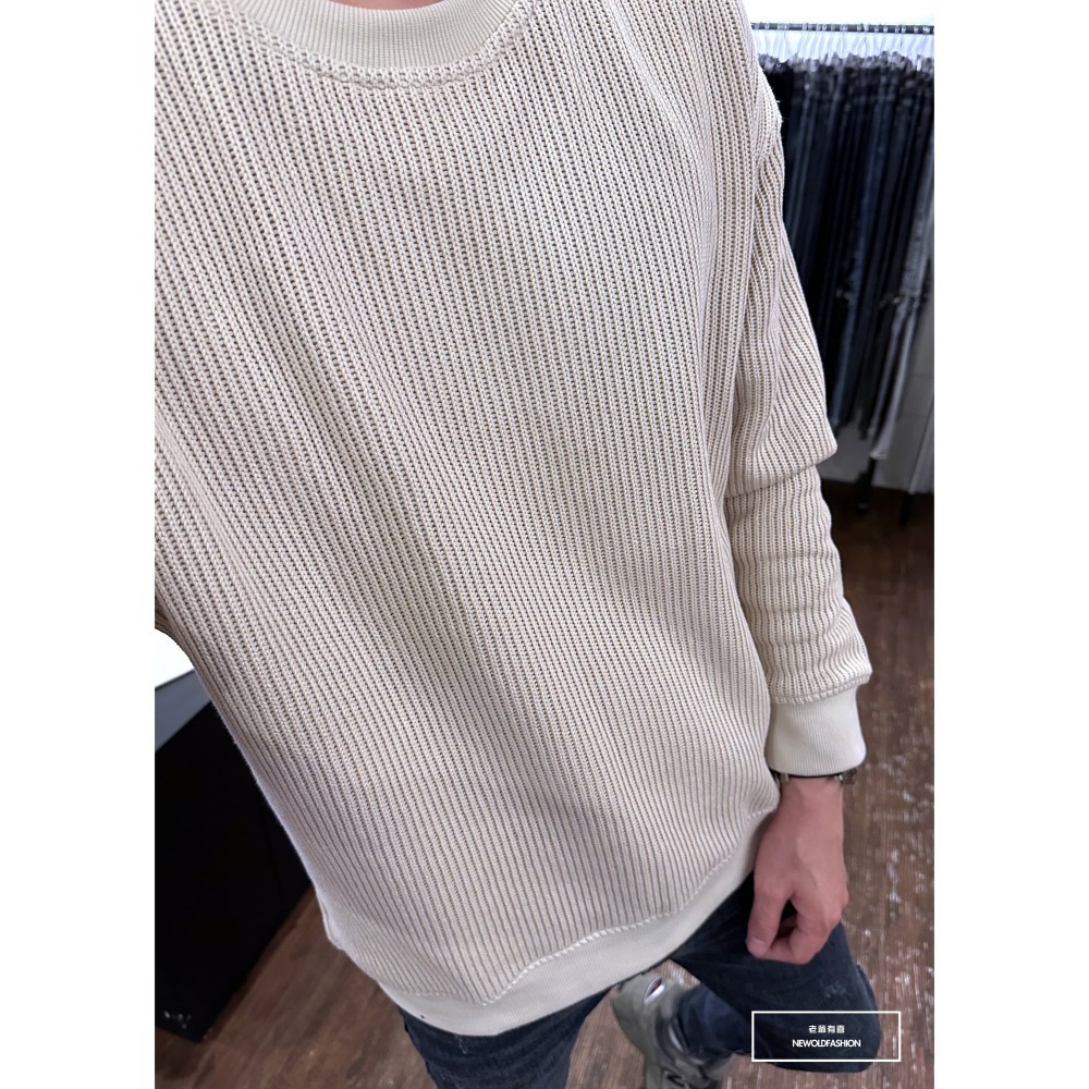 『新品上市』重磅立體粗針織大學T-米(NOF2310C65001)-細節圖5