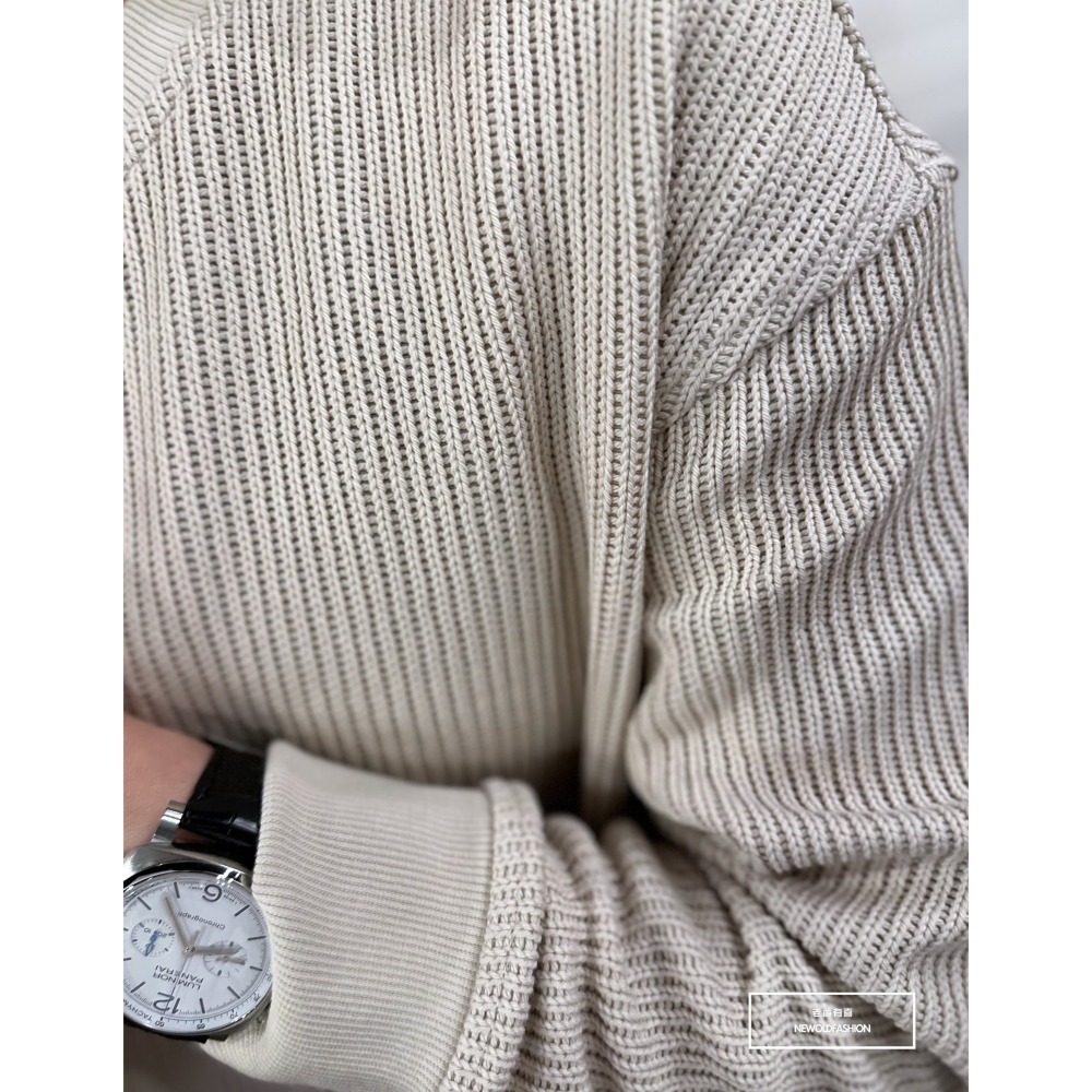 『新品上市』重磅立體粗針織大學T-米(NOF2310C65001)-細節圖7
