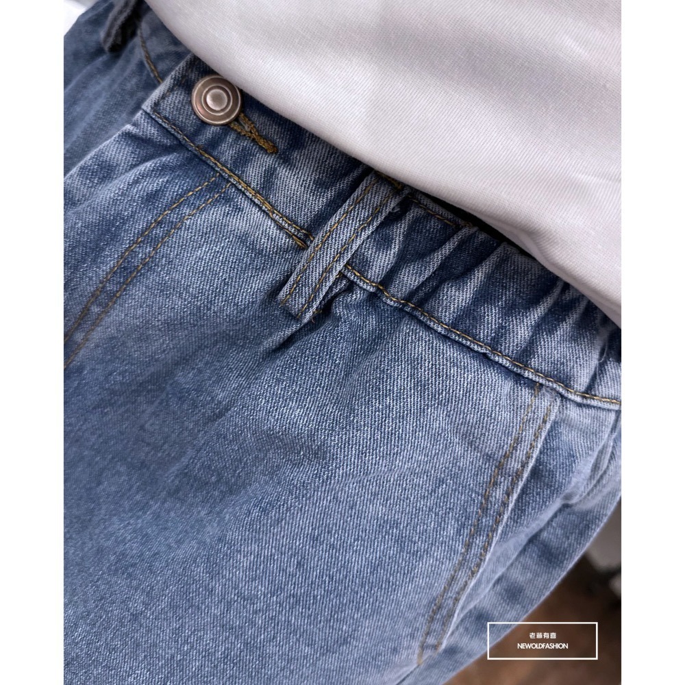 『新品上市』重磅原色素面鬆緊抽繩寬褲-淺藍(NOF2310Y2205)-細節圖6