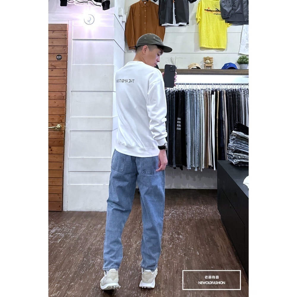 『新品上市』重磅原色素面鬆緊抽繩寬褲-淺藍(NOF2310Y2205)-細節圖8