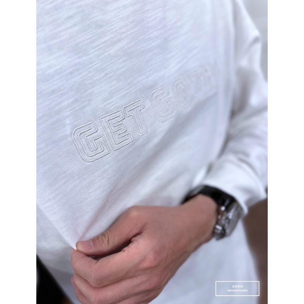 『新品上市』重磅GOING刺繡竹節棉大學T-白(NOF2309387)-細節圖6