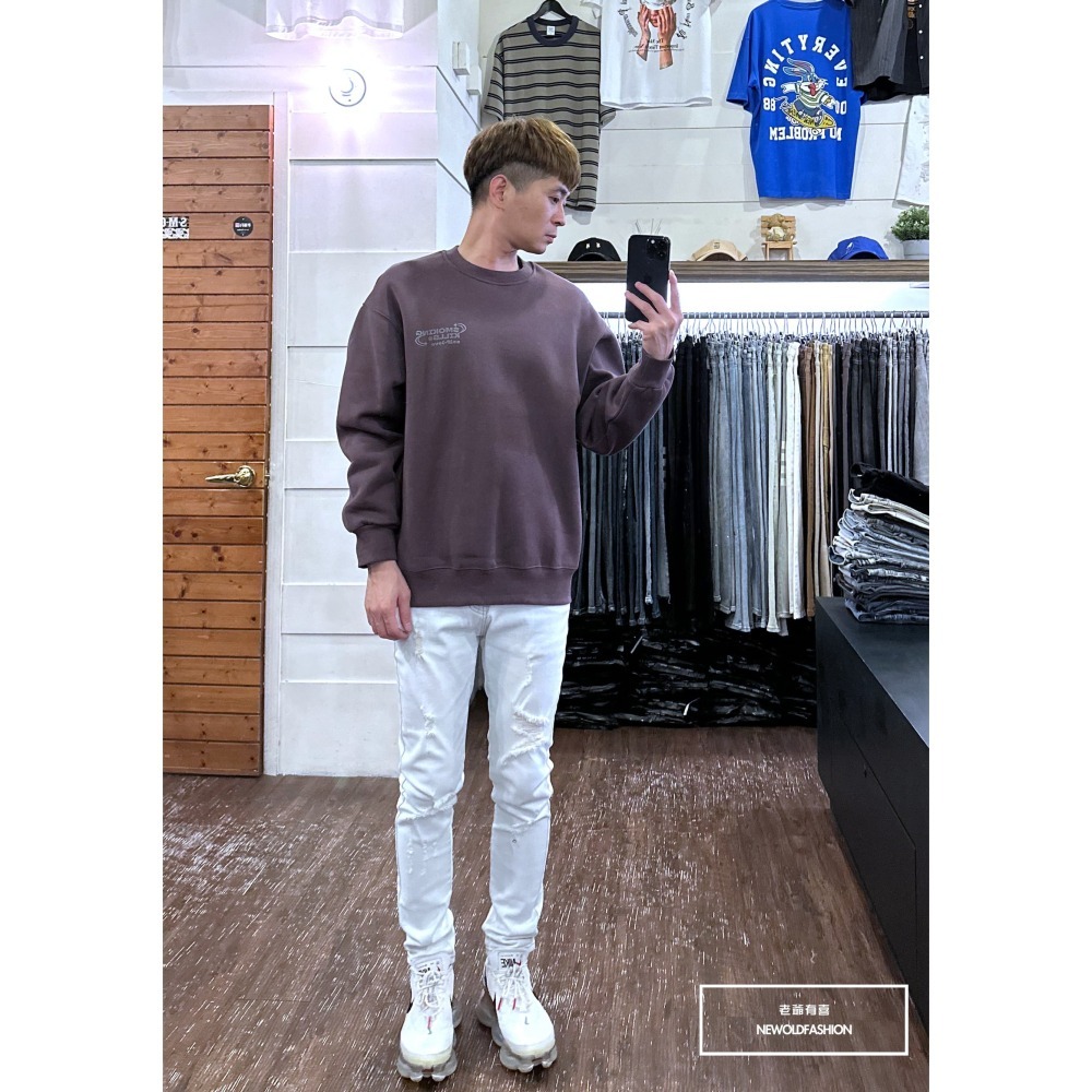『新品上市』重磅Self-love刷毛大學T-紫(NOF23094312)-細節圖3