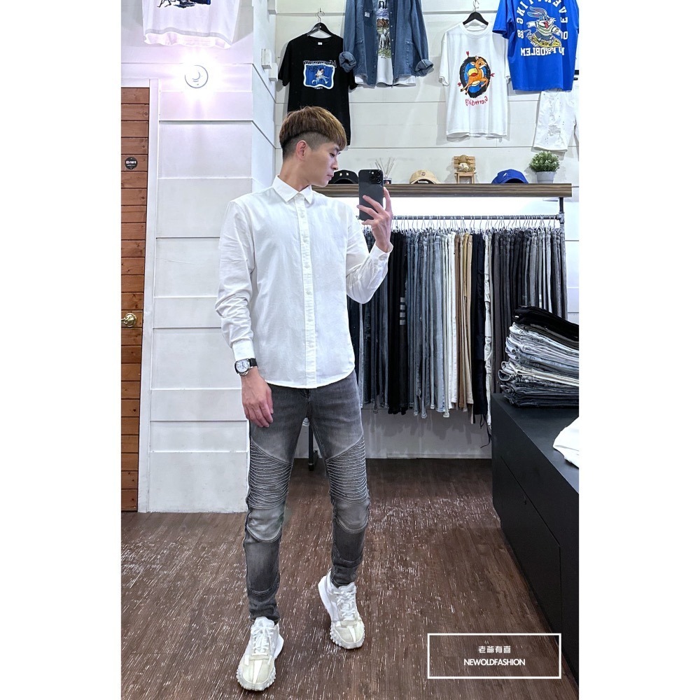 『新品上市』重磅純色素面襯衫-白(NOF23092088)-細節圖5