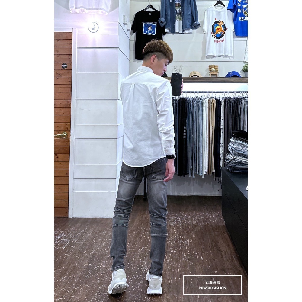 『新品上市』重磅純色素面襯衫-白(NOF23092088)-細節圖6