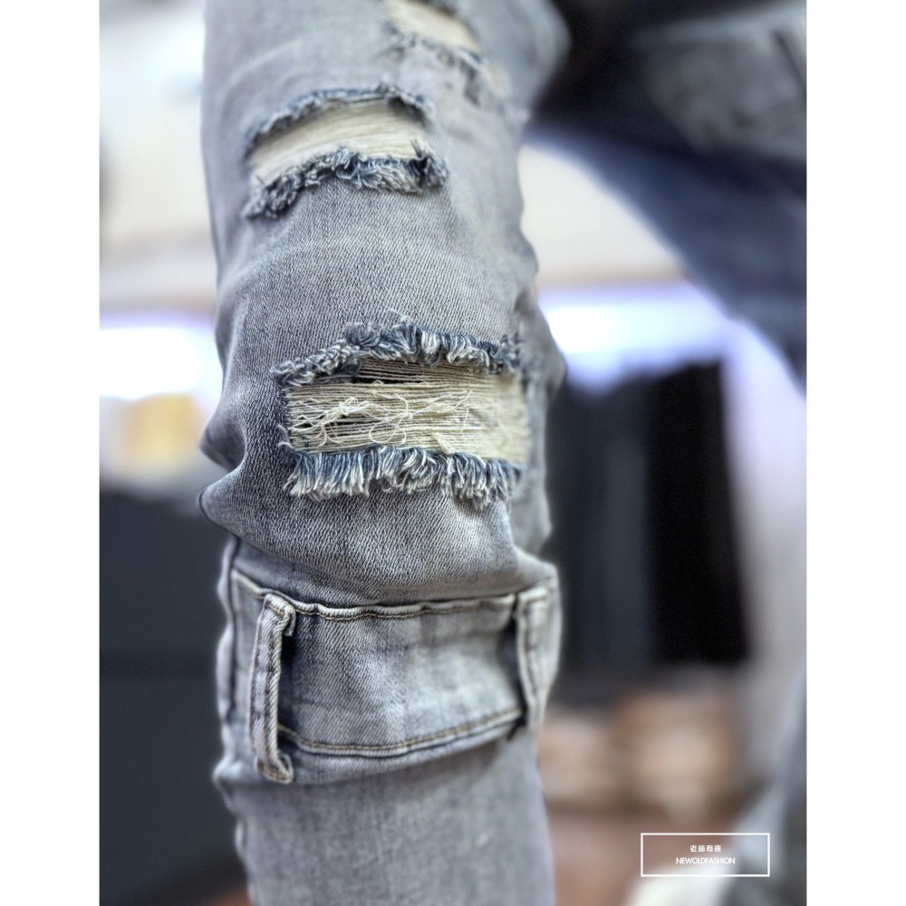 『新品上市』重磅雙勾大面積破壞補丁小直筒(NOF2405882)-細節圖7